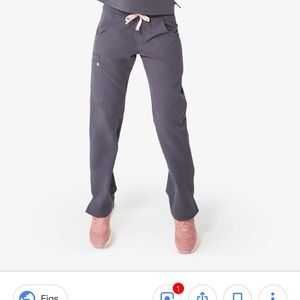 figs scrub pants charcoal color. kade cargo pants